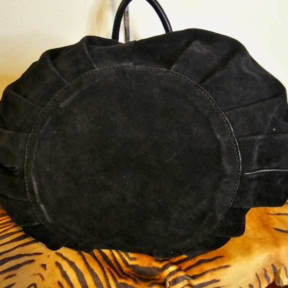 G SERIES Blk Suede Rhinestone Emb. Tassel Fringe Handbag-EUC - Picture 7 of 8